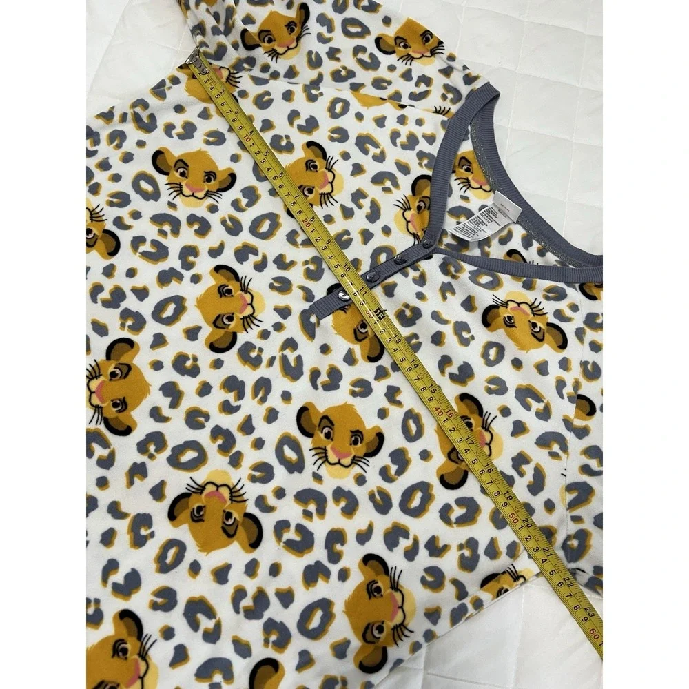 Disney Simba Pajama Set Girls Sz L Leopard Print Lion King Sleepwear Cozy Lounge